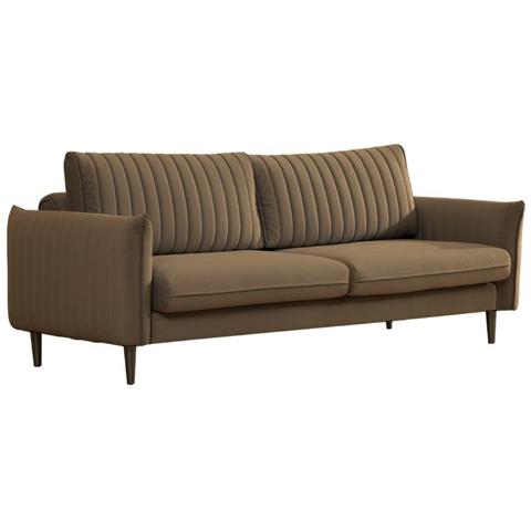 Divano Abra Marrone Chiaro 3 Posti Funzione Letto - Foto 2