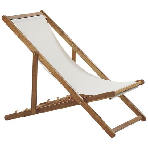 Set Di 2 Sedie A Sdraio Legno Acacia Chiaro Fantasia Fiori Gialli Anzio - Foto 2