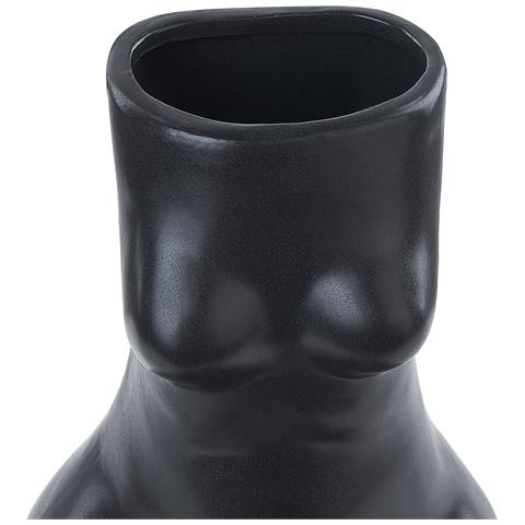 Vaso Da Fiori Pyrgos Realizzato A Mano Ceramica Nero - Foto 2