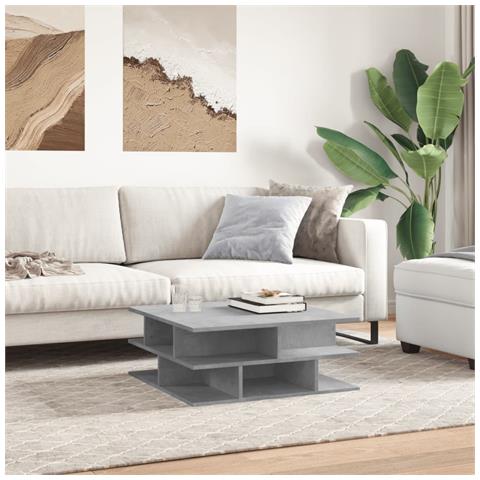 Tavolino Da Salotto Grigio Cemento 70x70x29cm Legno Multistrato - Foto 3