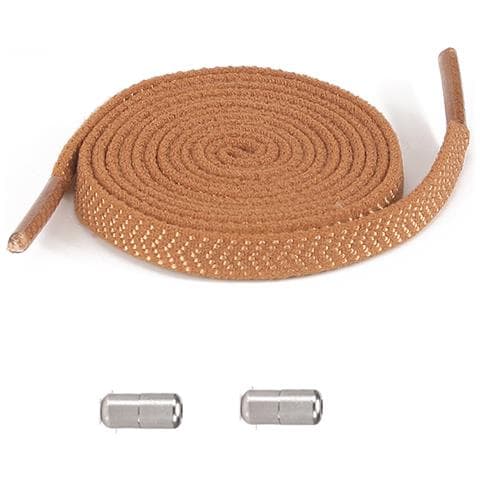 Lacci Elastici No Tie (2 Paia) Con Fibbie Argentate Brown - Foto 1