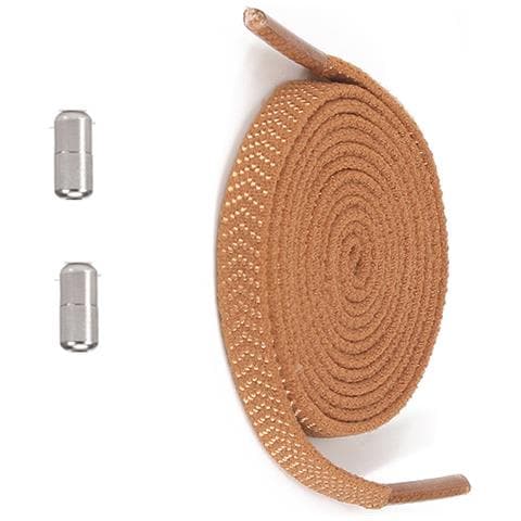 Lacci Elastici No Tie (2 Paia) Con Fibbie Argentate Brown - Foto 2