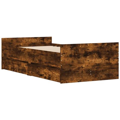 Giroletto Con Cassetti Rovere Fumo 75x190 Cm Small Single - Foto 3