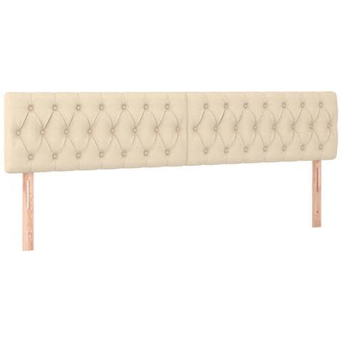 Letto a Molle con Materasso e LED Crema 120x190 cm in Tessuto - Foto 2