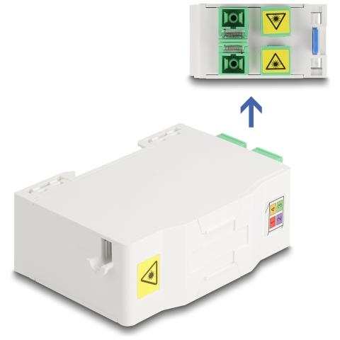 Scatola di connessione per fibra ottica per guida DIN con supporto per giunzione e accoppiatore 4 x SC Simplex - Foto 2