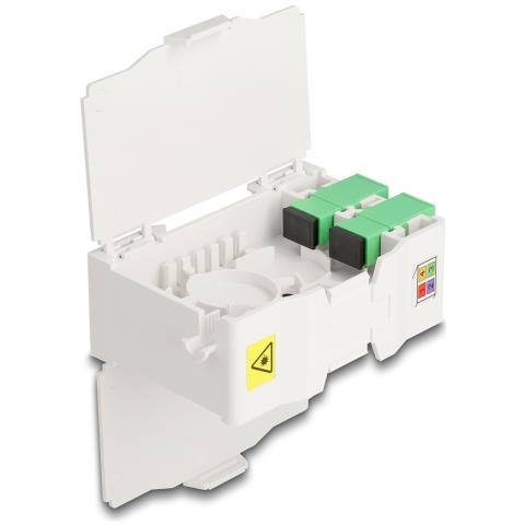 Scatola di connessione per fibra ottica per guida DIN con supporto per giunzione e accoppiatore 4 x SC Simplex - Foto 5