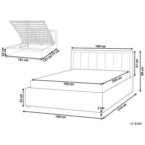 Letto Contenitore Bouclé Montlaur 160 X 200 Cm Bianco - Foto 7