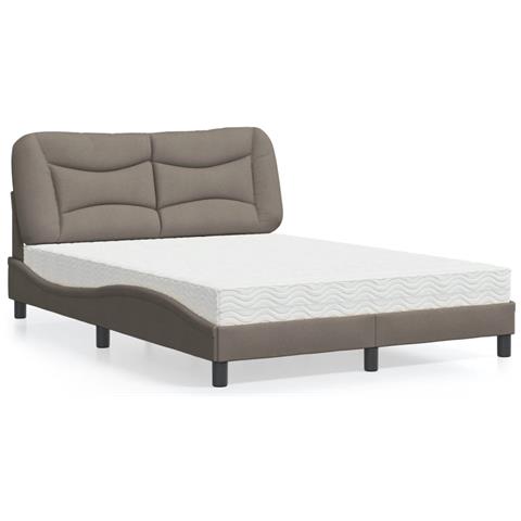 Letto Con Materasso Tortora 120x200 Cm In Tessuto - Foto 1