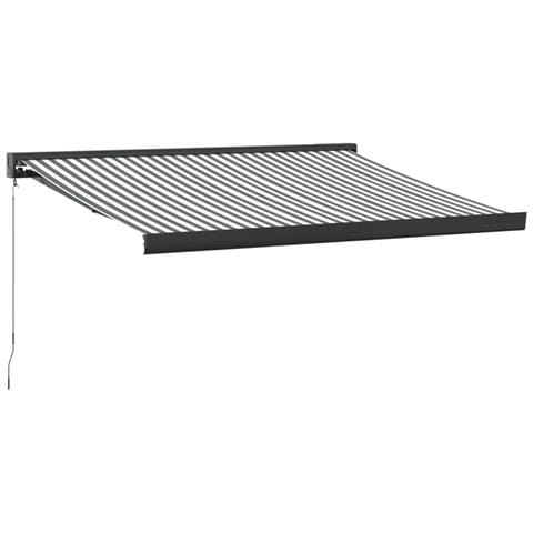 Tenda Retrattile Antracite E Bianca 3,5x2,5m Tessuto/alluminio - Foto 2