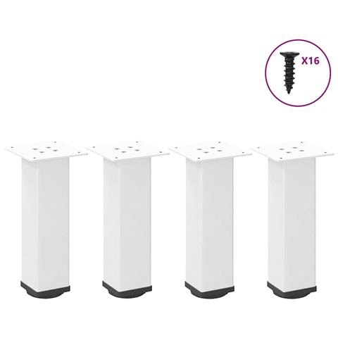 Gambe Per Tavolino 4 Pz Bianco 42-44 Cm In Acciaio - Foto 1