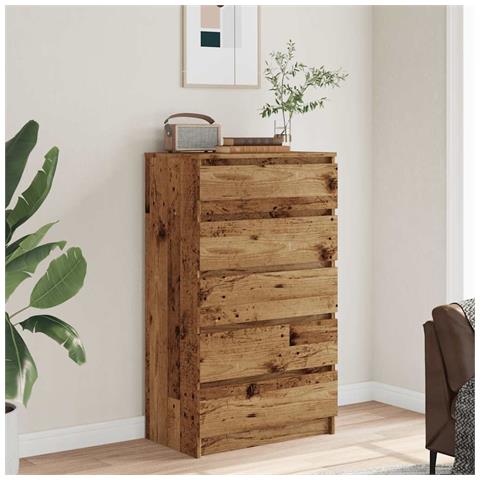 Cassettiera Legno Antico 60x36x103 Cm In Legno Multistrato - Foto 3