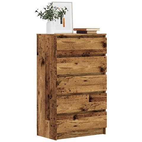 Cassettiera Legno Antico 60x36x103 Cm In Legno Multistrato - Foto 1