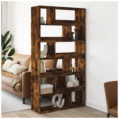Libreria Rovere Fumo 100x33x187,5 Cm In Truciolato - Foto 1