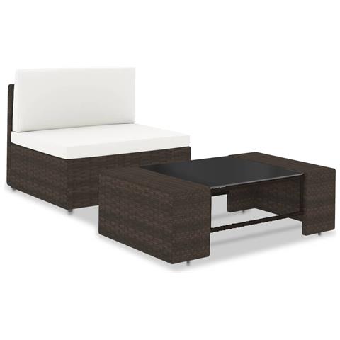 Lusso Casadino - Set Divani Da Giardino 2 Pz In Polyrattan Marrone - Foto 2
