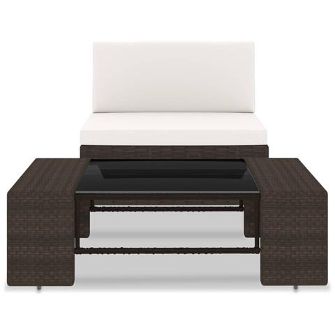 Lusso Casadino - Set Divani Da Giardino 2 Pz In Polyrattan Marrone - Foto 1