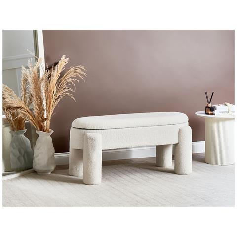 Cassapanca Oakley Bouclé Bianco Sporco - Foto 1
