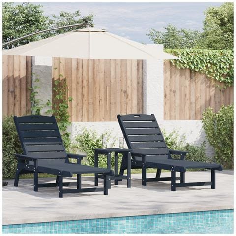 Lettini Prendisole 2 pcs Blu Navy 162x53x98.5 cm HDPE - Foto 2