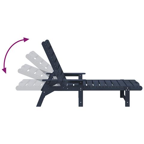 Lettini Prendisole 2 pcs Blu Navy 162x53x98.5 cm HDPE - Foto 9