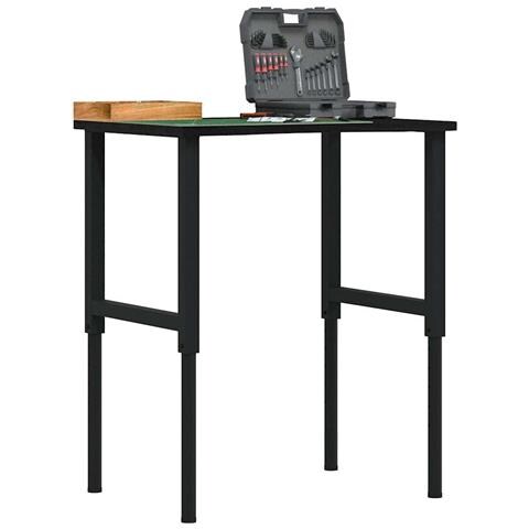 Banco Lavoro Marrone Scuro 80x60x(71,5-98) cm Legno di Rovere - Foto 2