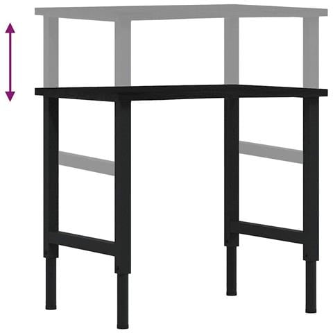Banco Lavoro Marrone Scuro 80x60x(71,5-98) cm Legno di Rovere - Foto 9