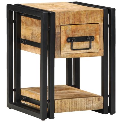 Comodino 40x40x40 cm Legno massello di mango - Foto 1