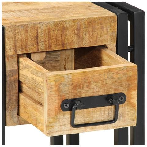 Comodino 40x40x40 cm Legno massello di mango - Foto 9