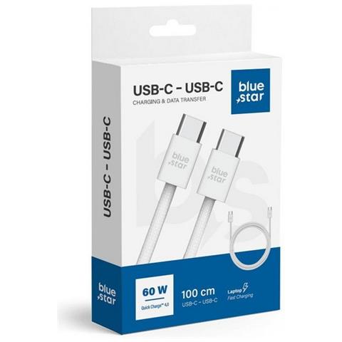 Cavo Dati E Ricarica Usb-c To Usb-c Q28 6a 60w 1 Metro White Per Smartphone Tablet - Foto 1