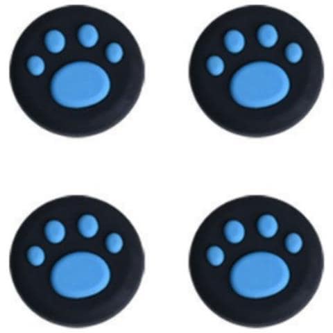 Set Di 4 Protezioni Joystick Paradise Switch 2 - Copri-levette In Silicone A Forma Di Zampa Di Gatto Blue+black - Foto 1