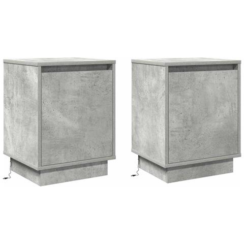 Armadio da Notte con 2 pcs Grigio cemento 39 x 34.5 x 50 cm - Foto 1