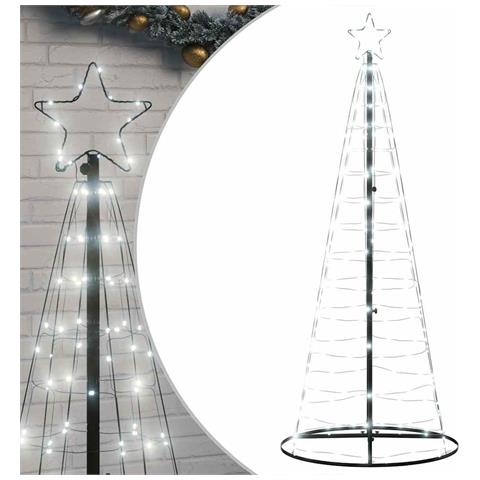 Albero di Natale a LED 200 LED Bianco Freddo 182 cm - Foto 1