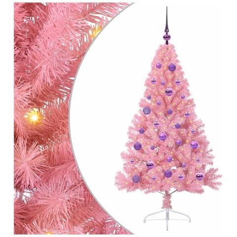 Albero di Natale artificiale con luci integrate Rosa 150 cm PVC - Foto 1
