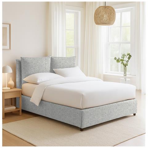 Diamante - Letto Piazza E Mezza Sfoderabile, Grigio Chiaro - Foto 2