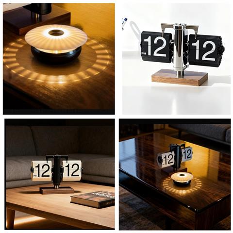 Orologio A Ribalta Multifunzionale Con Luce Ambientale Combinata Comodino Luce Notturna - Foto 1