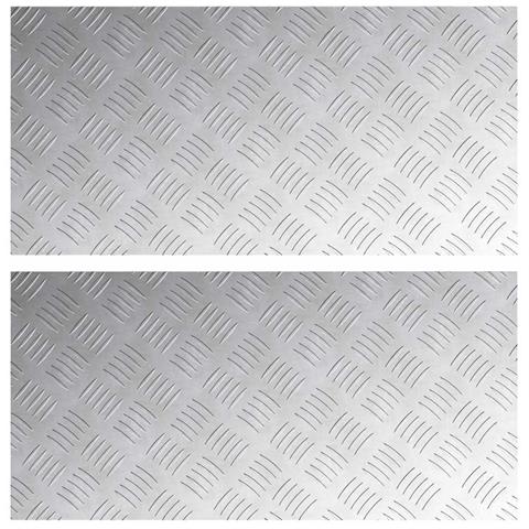 Dischi Quadrati 2 pcs Argento 80 x 40 cm Alluminio - Foto 1