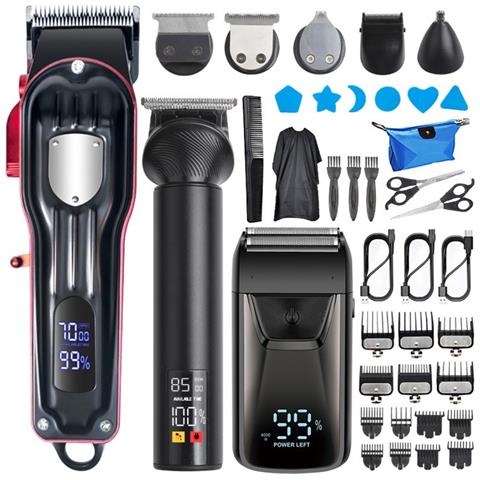 Tagliacapelli Professionale Da Uomo 5 In 1 Ricaricabile Con Display Lcd - Foto 1