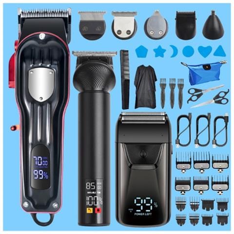 Tagliacapelli Professionale Da Uomo 5 In 1 Ricaricabile Con Display Lcd - Foto 2