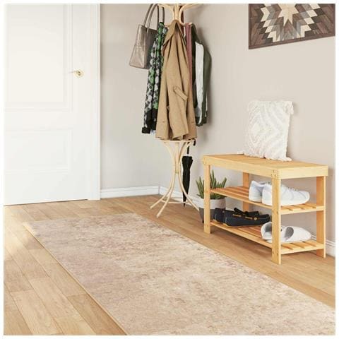 Runner Tappeto MARSA Beige 80 x 400 cm Poliestere e PVC - Foto 2