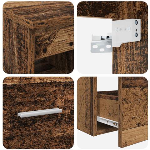 Set di mobili per il bagno 2 pcs Legno antico - Foto 2