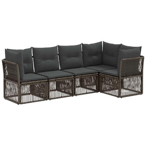 Set Divano da Giardino 5 pcs Grigio polyrattan - Foto 1