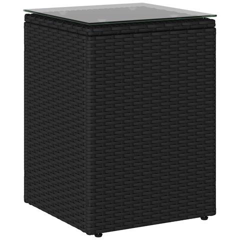 Tavolo laterale Nero polyrattan - Foto 1