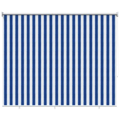 Tenda a Rullo Esterno Blocco UV 90% Strisce Blu e Bianche HDPE - Foto 1