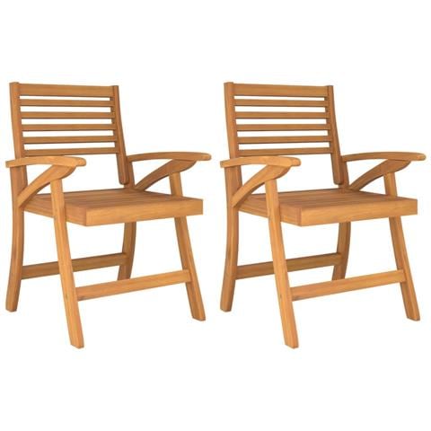 Sedie da Giardino 2 pz 58x58x87 cm Legno Massello di Acacia - Foto 1
