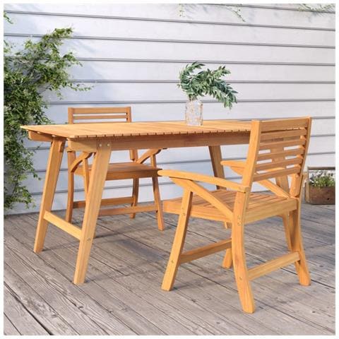 Sedie da Giardino 2 pz 58x58x87 cm Legno Massello di Acacia - Foto 2