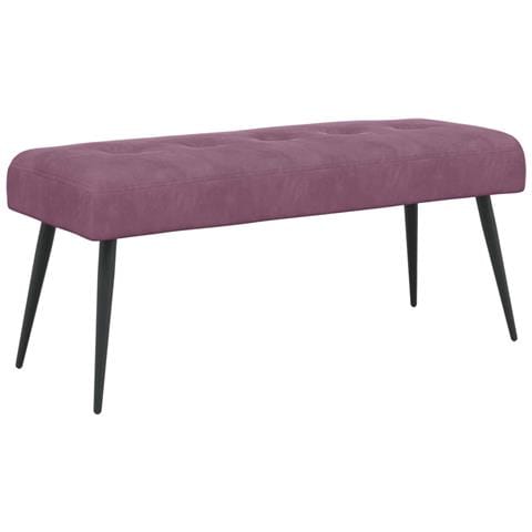 Panchina con bottoni imbottiti Viola 110 x 40 x 46 cm Velluto - Foto 1