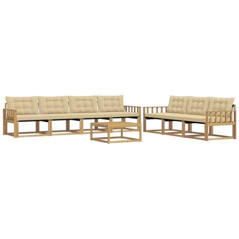 Set di divani da esterno 8 pcs Bianco e Beige - Foto 1