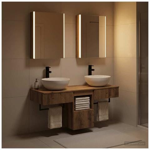 Set di Armadi da Bagno 5 pcs Rovere Artigianale - Foto 2