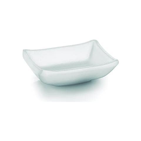 PIATTO PER SALSA MINI IN MELAMINA BIANCA 9X7X3CM - Foto 1