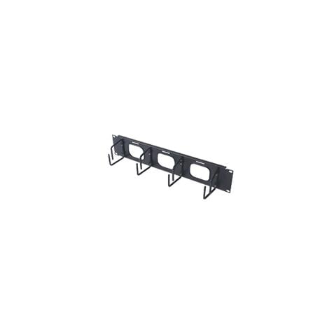 2U Horizontal Cable Organizer w / Pass-Thru Black - Foto 1