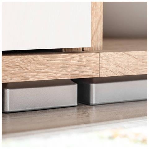 Parete Attrezzata Porta TV con Luci LED Rovere Sonoma e Bianco - Foto 10