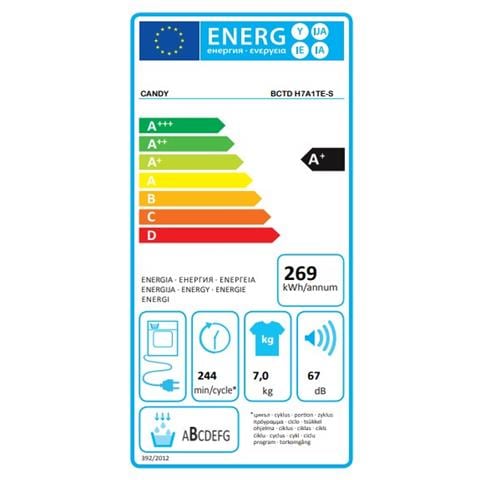 Asciugatrice Slim da Incasso BCTD H7A1TE-S, 7 Kg Classe A+ Pompa di calore - Foto 2